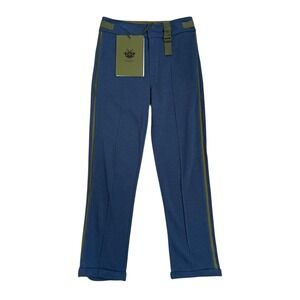 NEW MR & MRS ITALY Pique Pants Jersey Salt Blue XS Embroidered Logo Patches